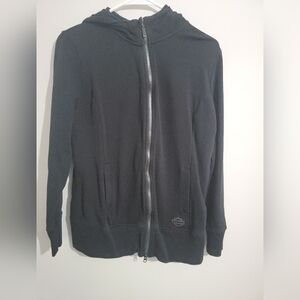 Harley-Davidson Black Zip-Up lightweight Hoodie